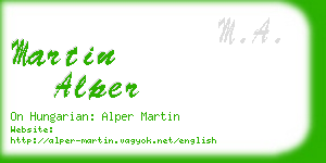 martin alper business card